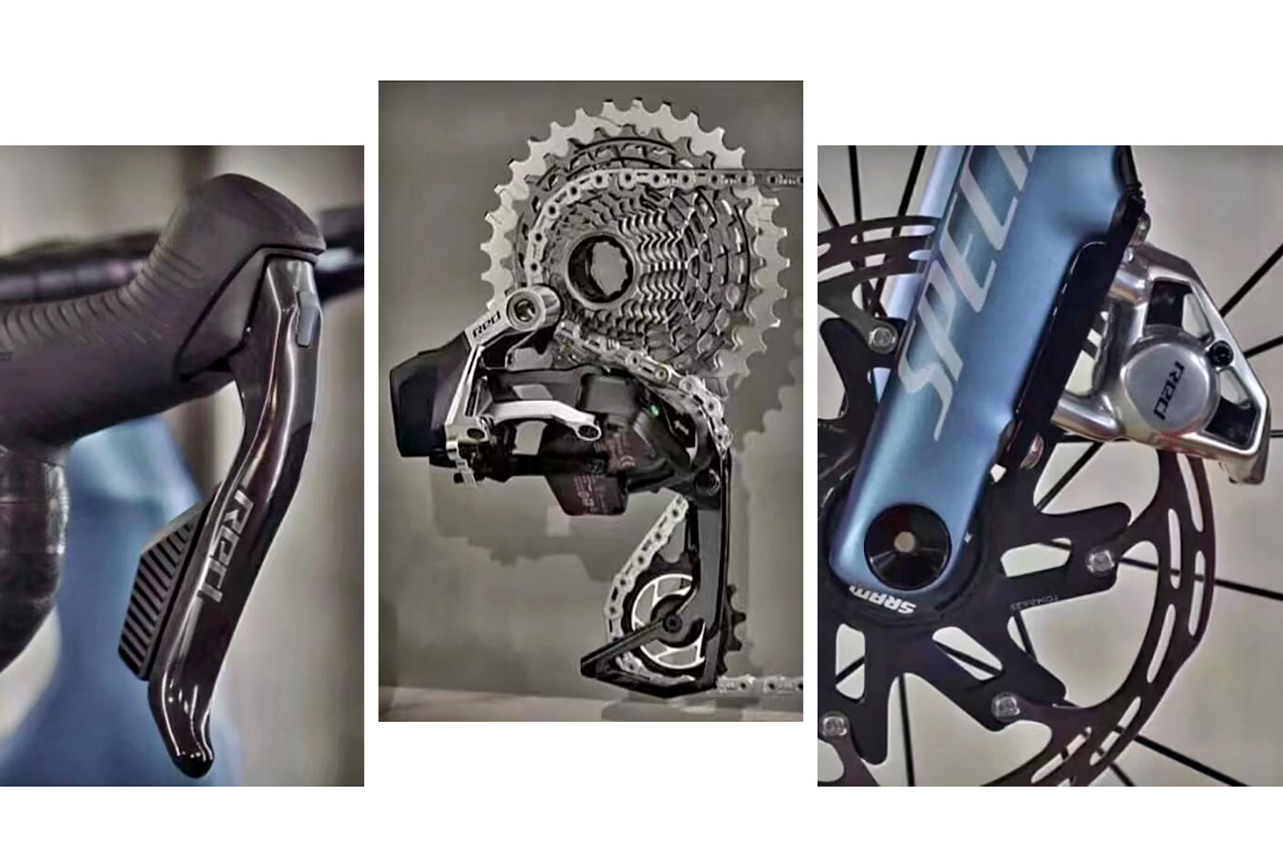 spy shots of new 2024 SRAM Red AXS road bike group components